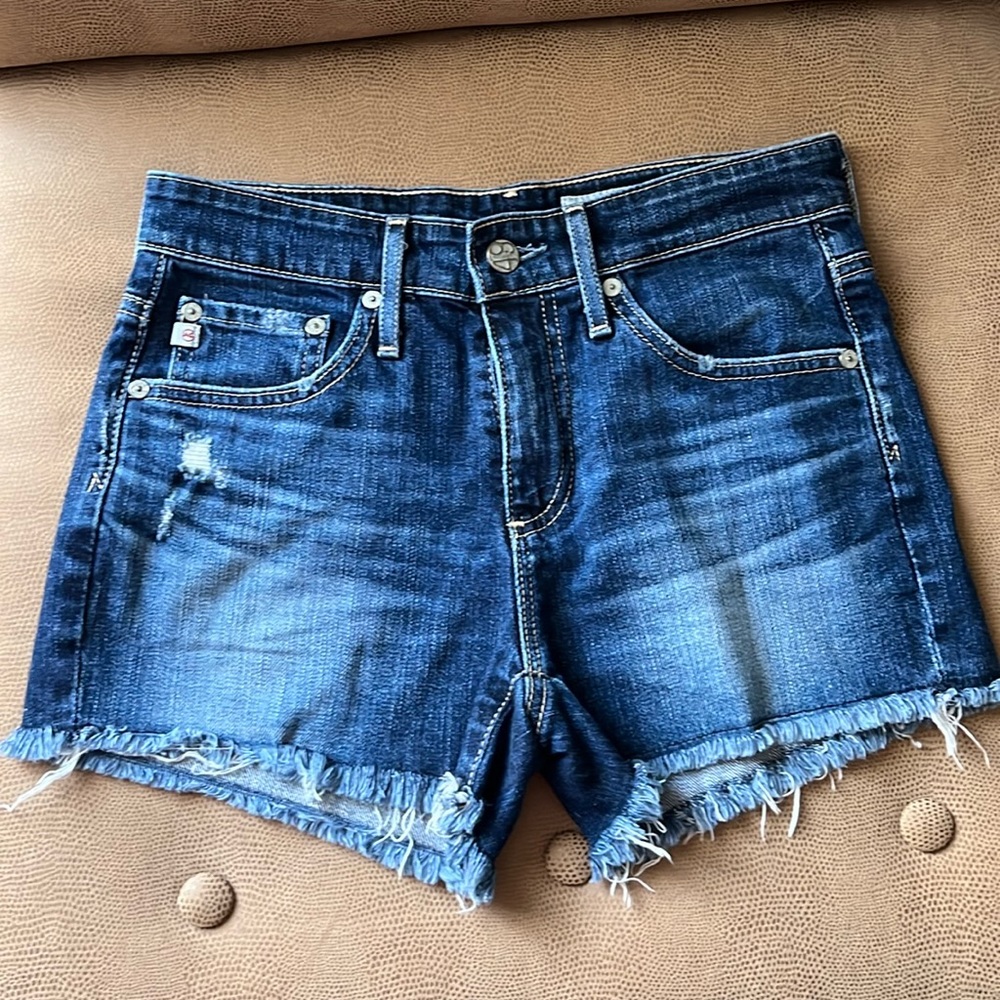 AG-ED distressed denim shortie The Bryan boyfriend cutoff size 23